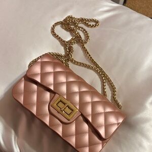 Elegant Pink Quilted Chain Bag